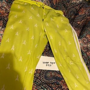 Gently worn Jeffree Star chartreuse joggers 2x